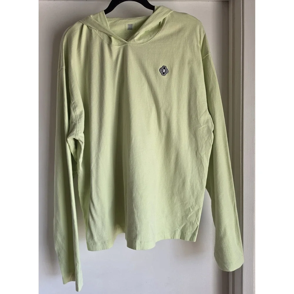 Savage X Fenty Men L Hoodie Pullover Light Green Cotton Casual Sweatshirt